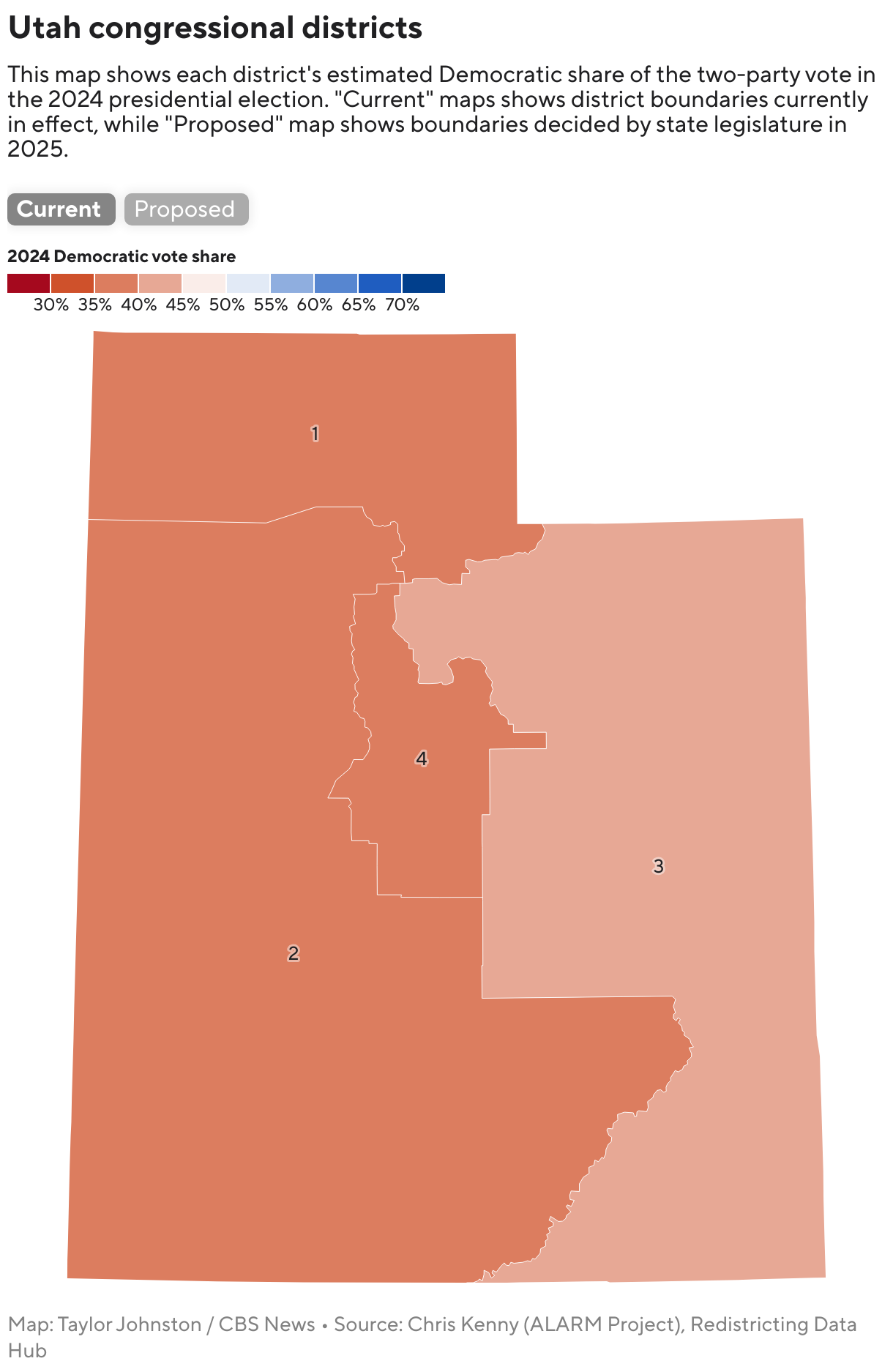 Utah congressional districts (Choropleth map)