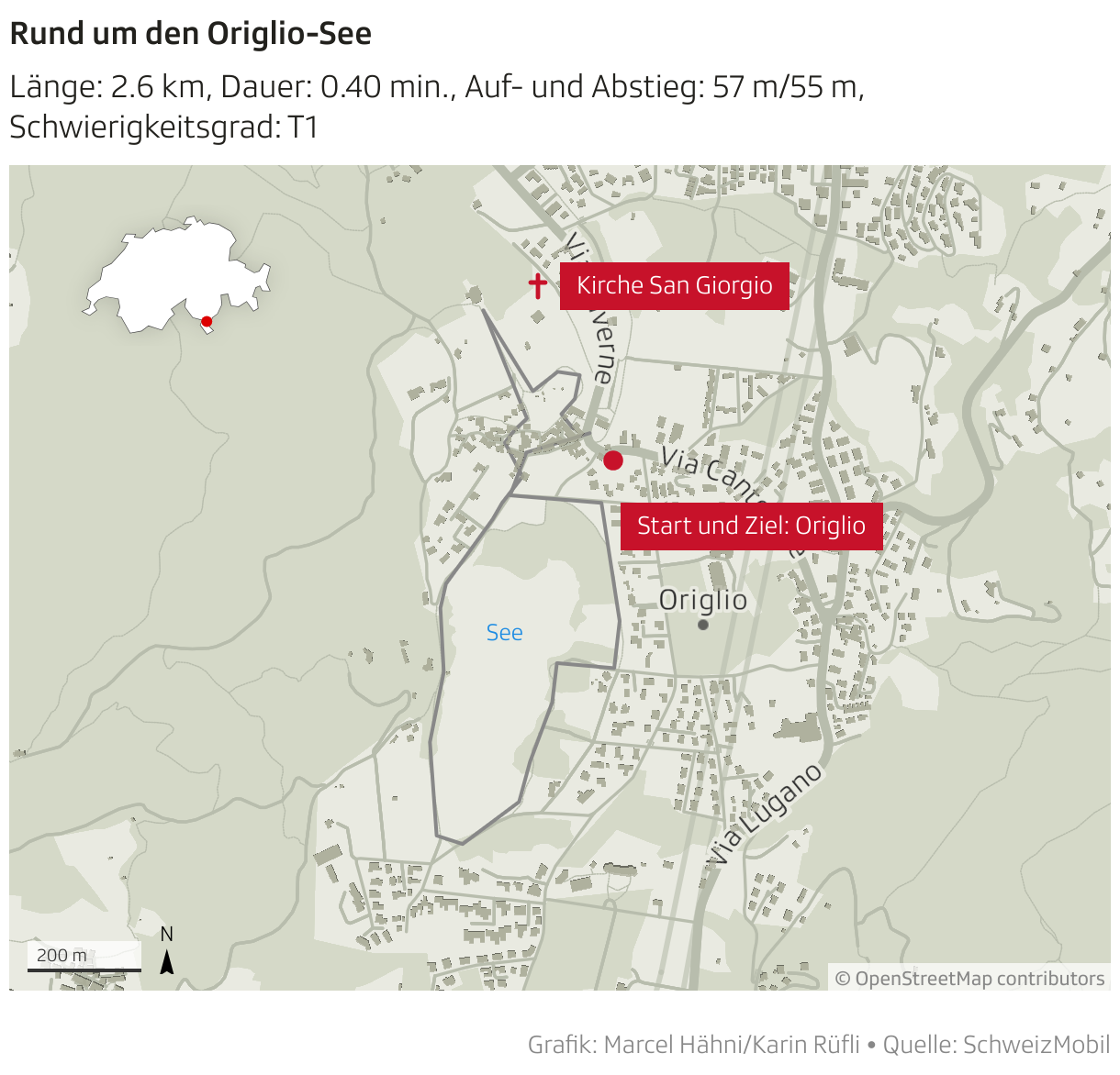 Rund um den Origlio-See (Locator-Karte)