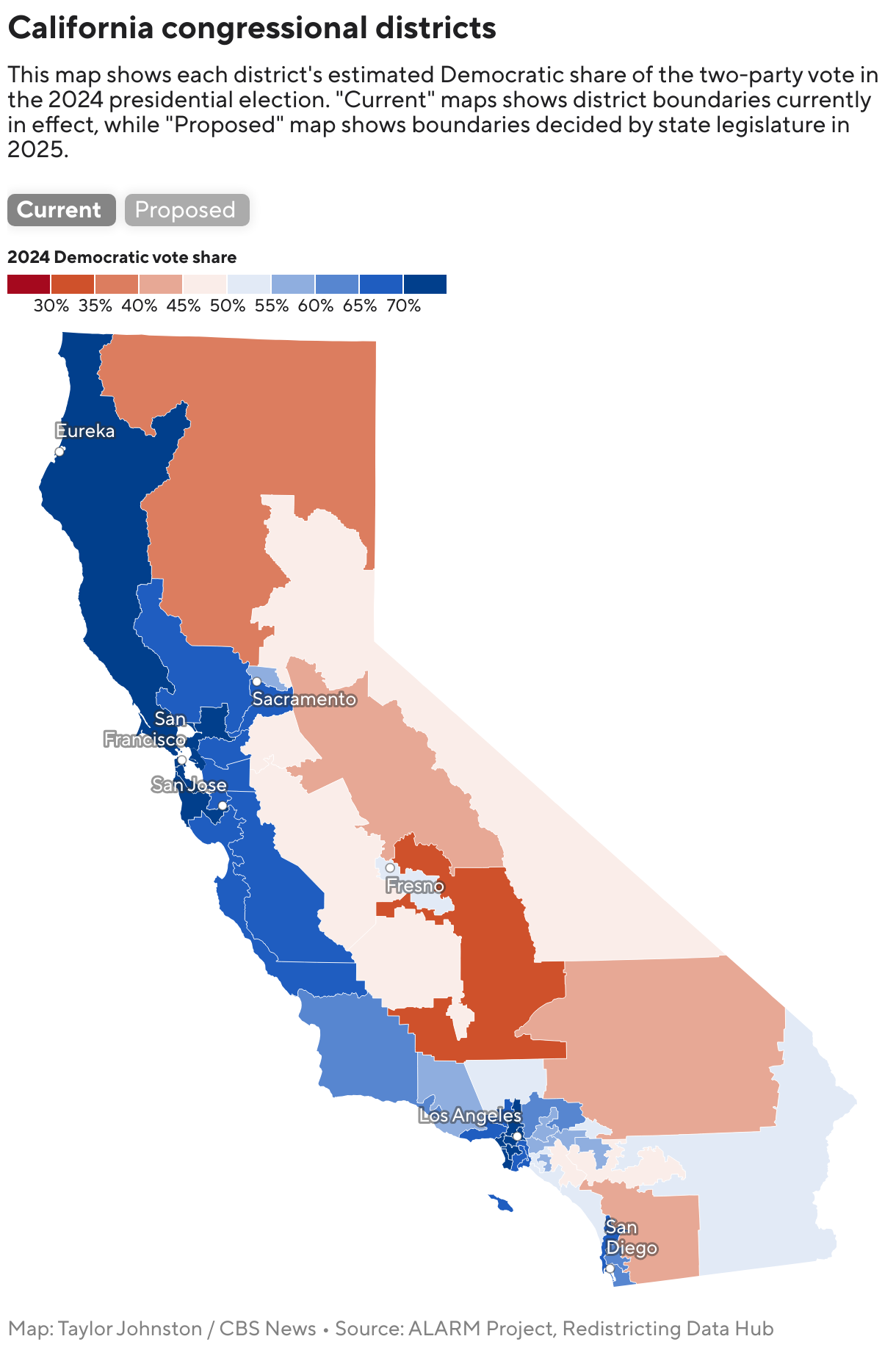 Maps show how Texas, California, Missouri, North Carolina and Utah redistricting could affect congressional seats