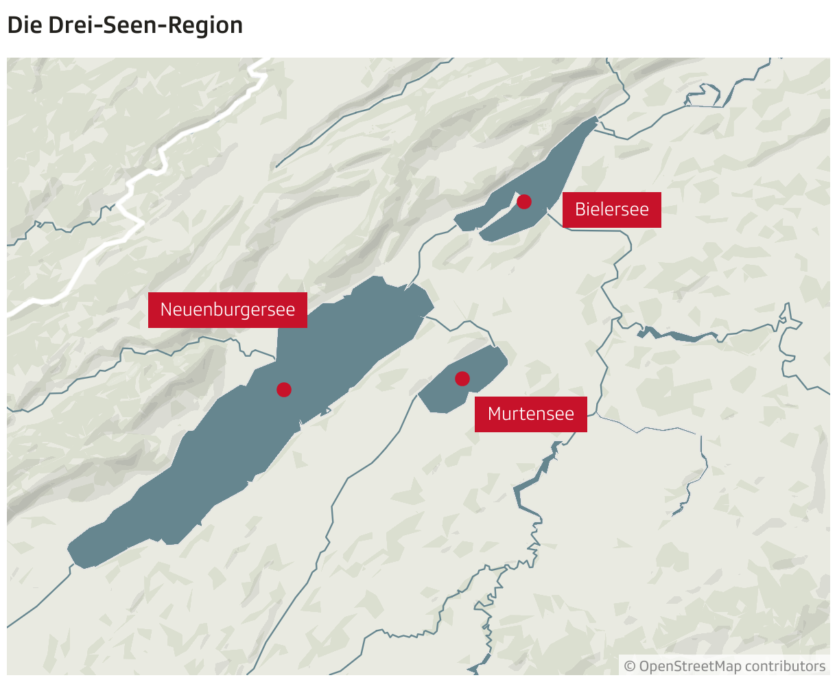 Die Drei-Seen-Region (Locator-Karte)