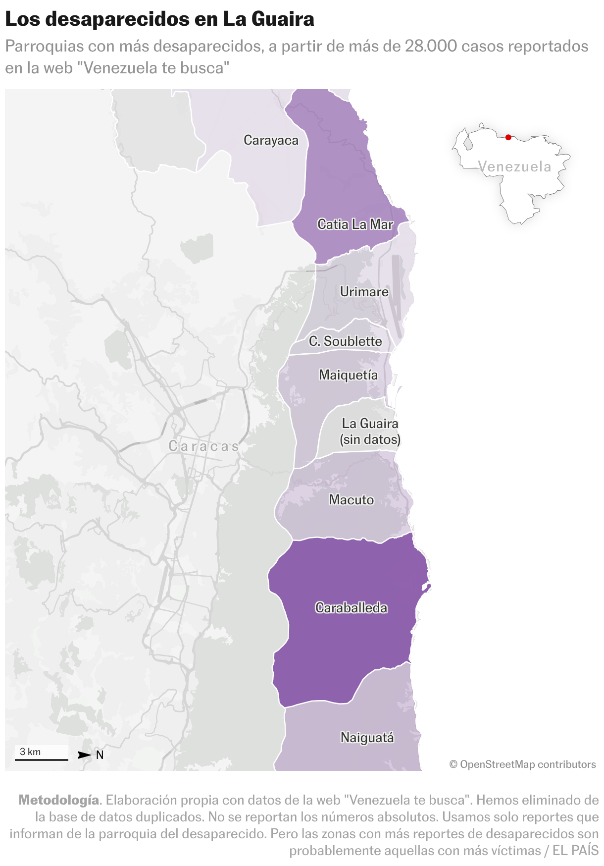 The missing in La Guaira (Location maps)