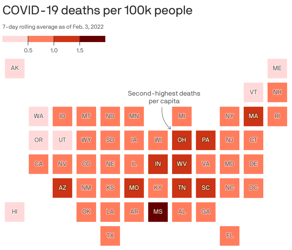 COVID-19 deaths per 100k people