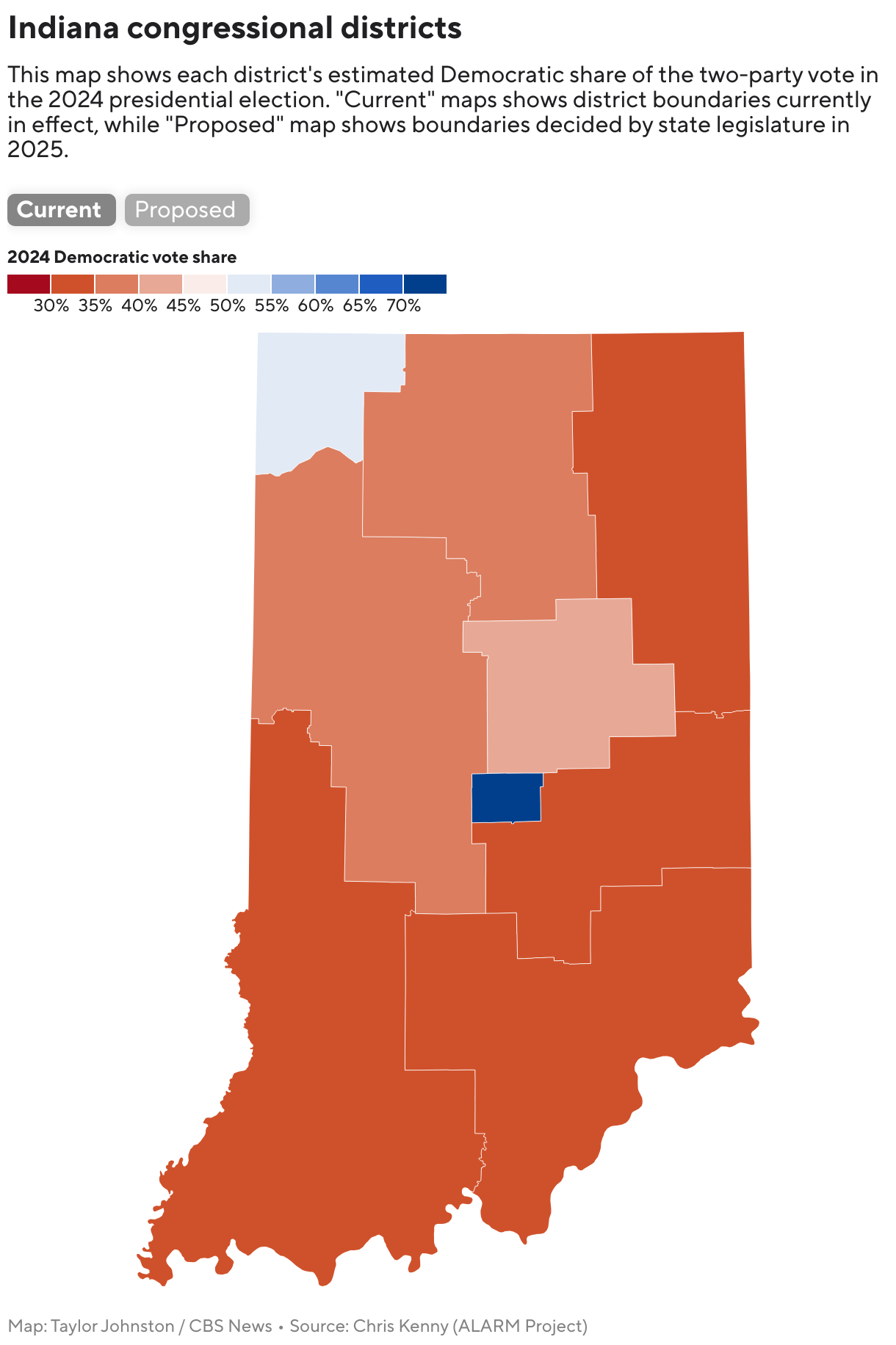 Indiana congressional districts (Choropleth map)