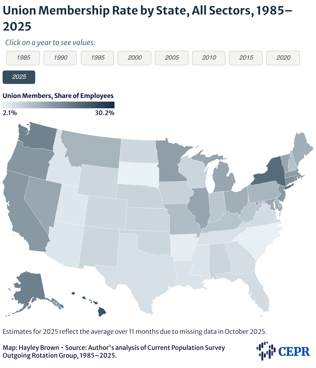 Union Membership: How US Labor Changed From 1985 to 2025 – CEPR