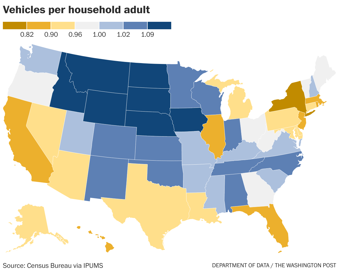 The top retirement states and places where cars outnumber people - The ...