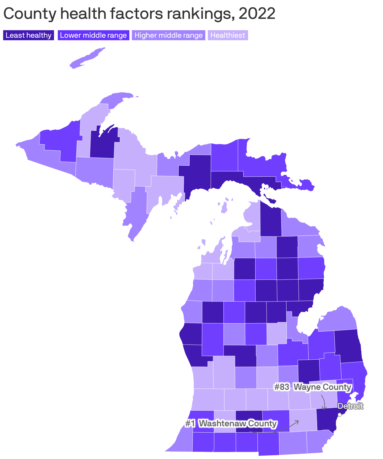 County health factors rankings, 2022
