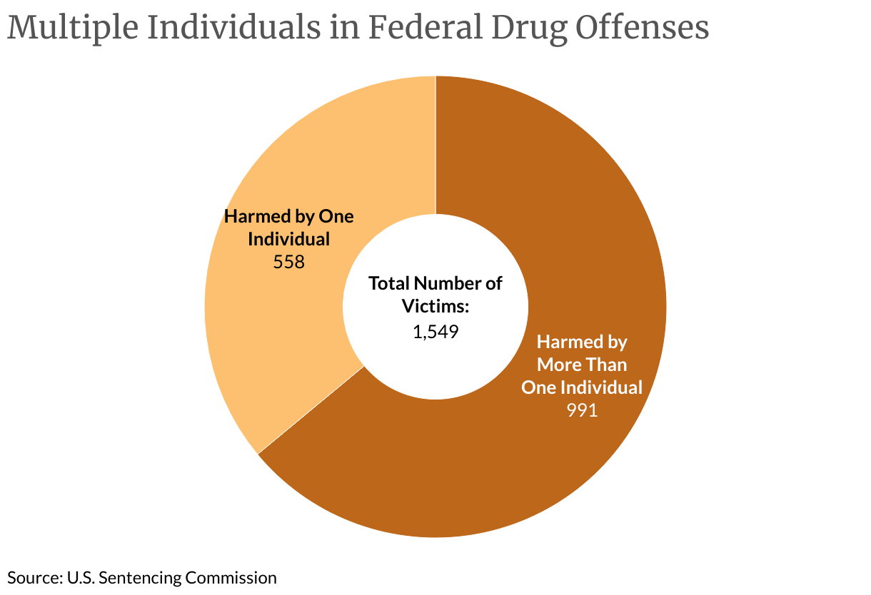 Multiple Individuals in Federal Drug Offenses (Donut Chart)