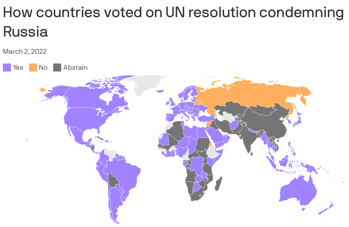 How countries voted on UN resolution condemning Russia
