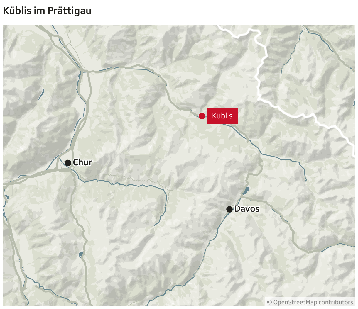 Küblis im Prättigau (Locator-Karte)