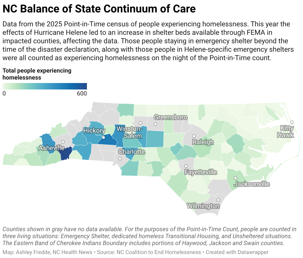 NC Balance of State Continuum of Care (Choropleth map)
