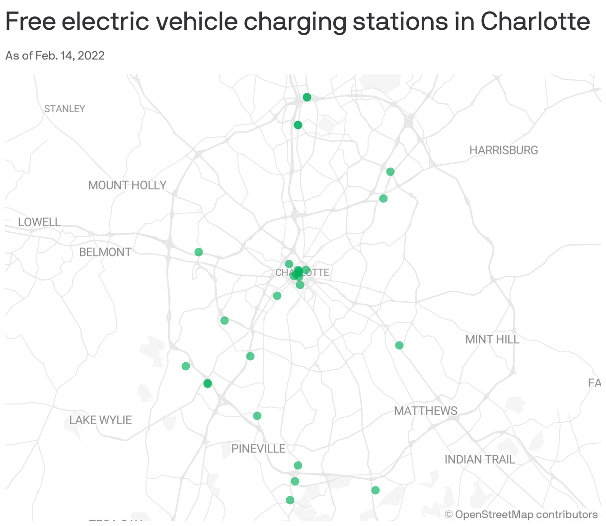 Free electric vehicle charging stations in Charlotte