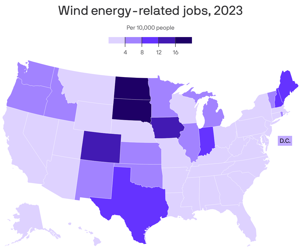 💨 1 map to go America's fastestgrowing job Axios Portland