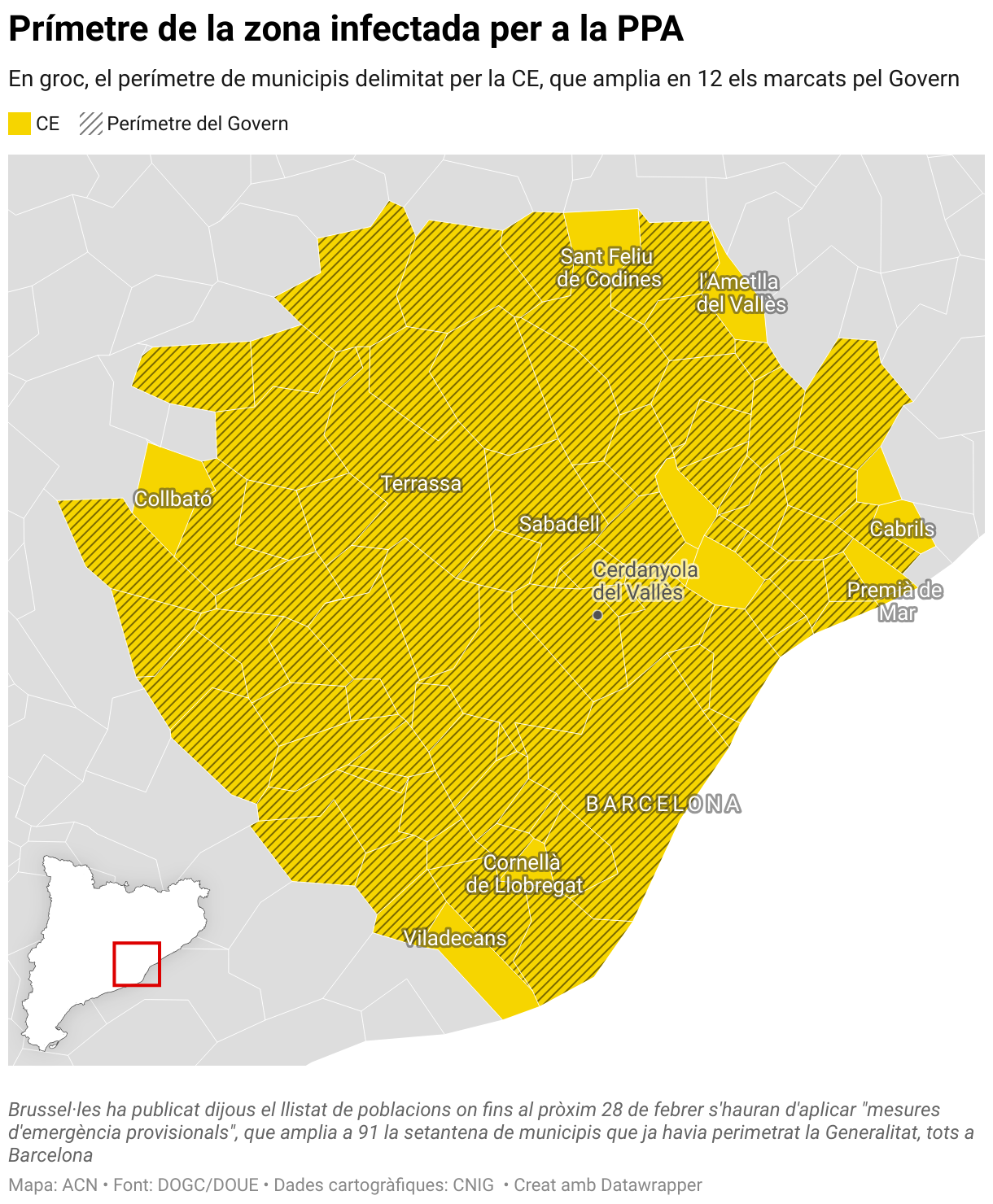 Prímetre de la zona infectada per a la PPA (Copy) (Choropleth map)