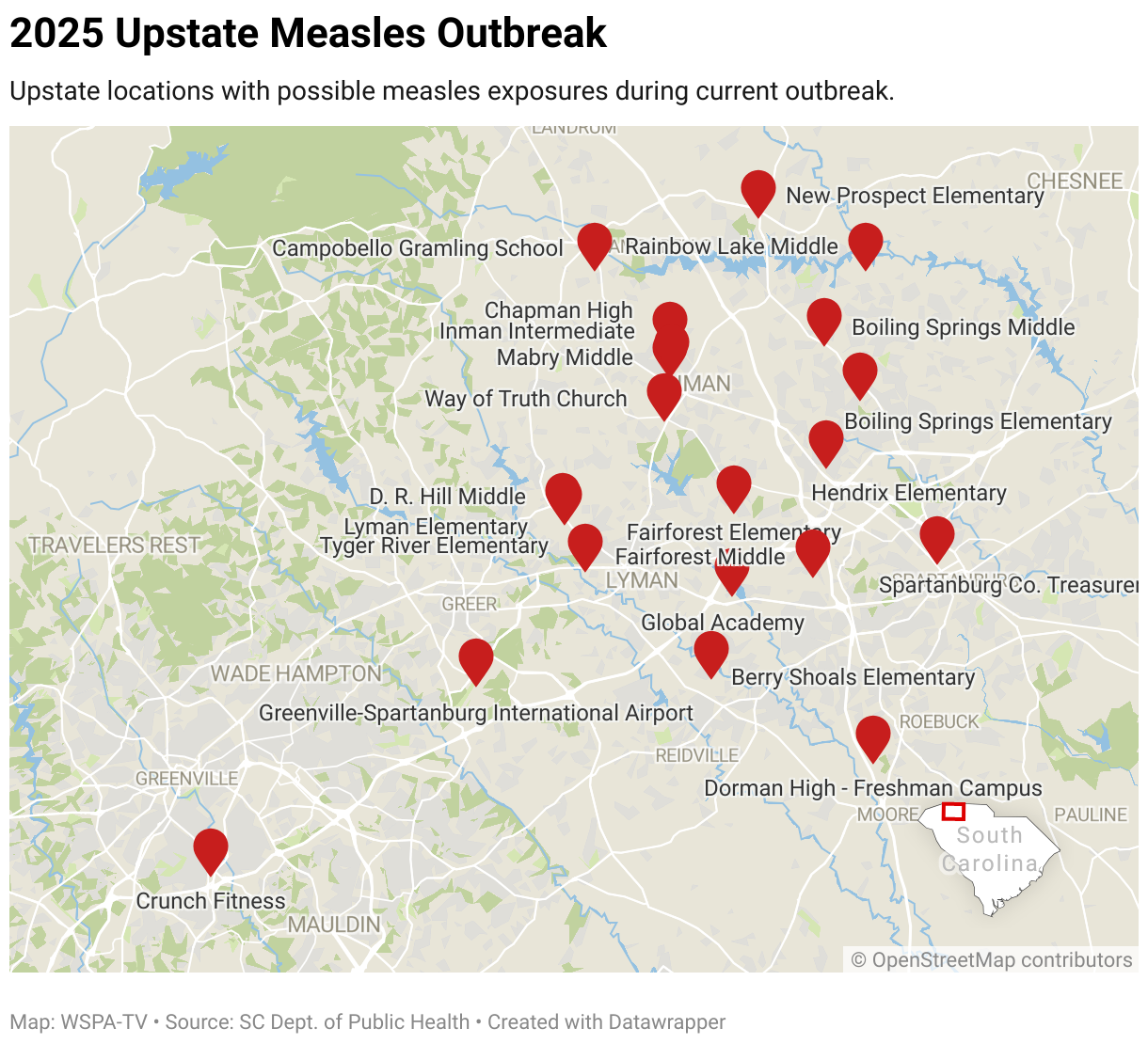 2025 Upstate Measles Outbreak (Locator map)