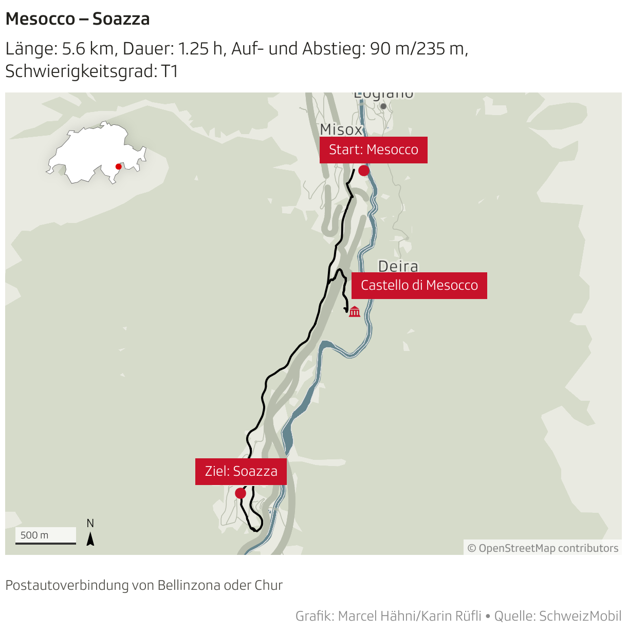 Mesocco – Soazza (Locator-Karte)
