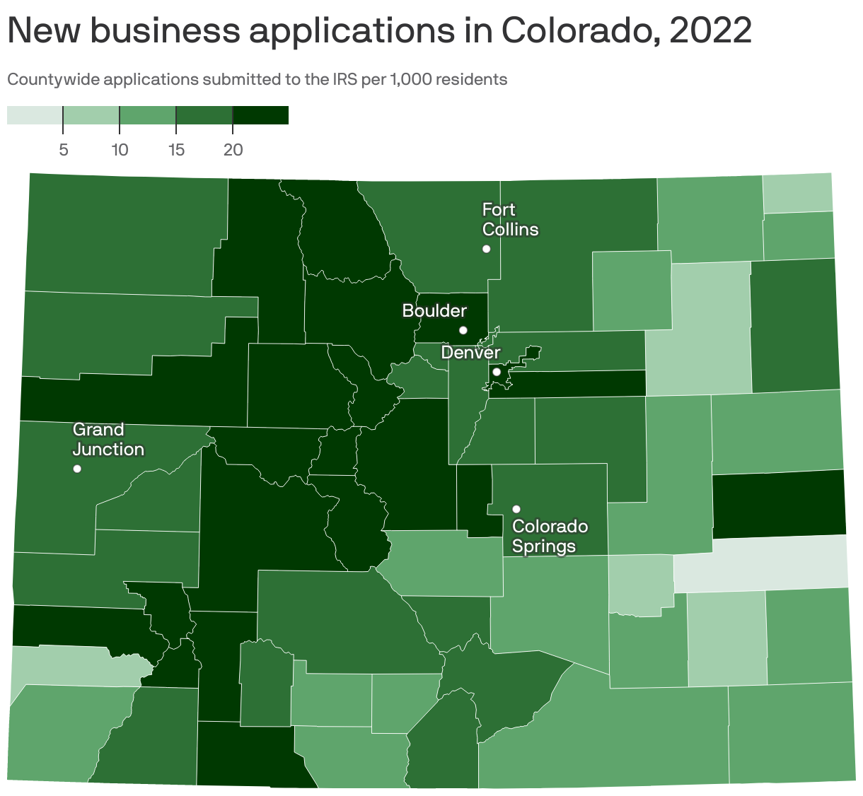 New business applications in Colorado, 2022