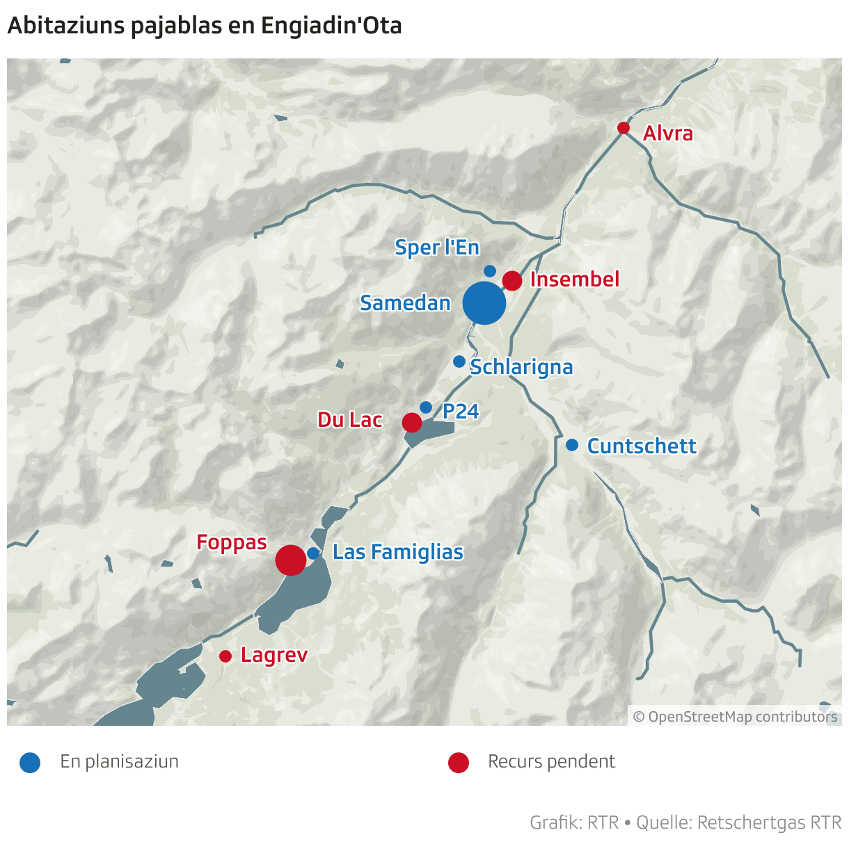 Abitaziuns pajablas en Engiadin'Ota (Locator-Karte)