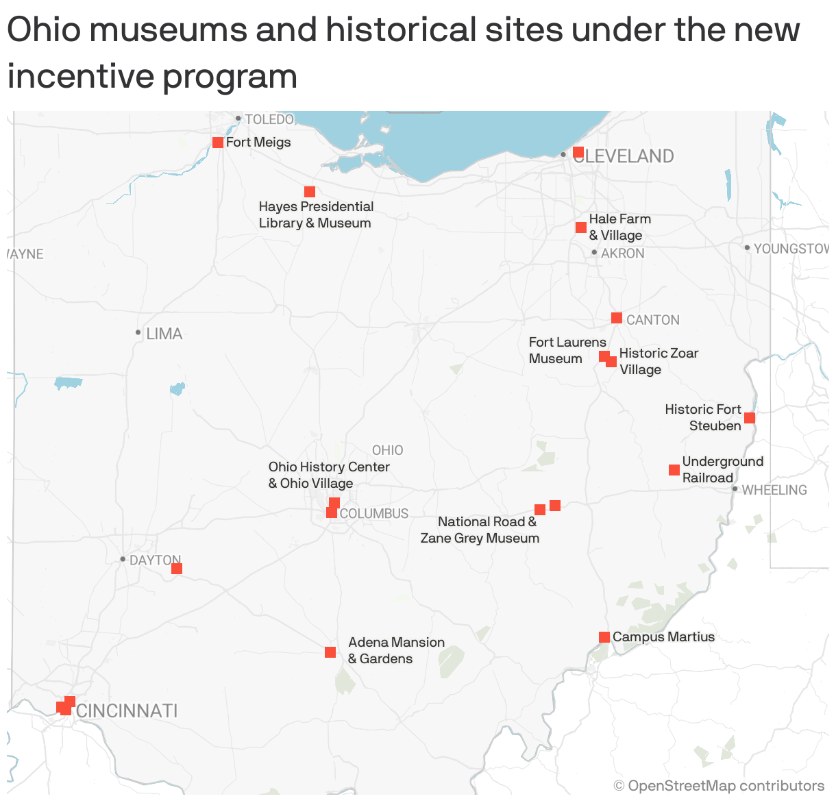 Ohio museums and historical sites under the new incentive program