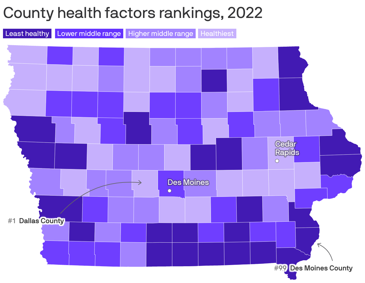 County health factors rankings, 2022