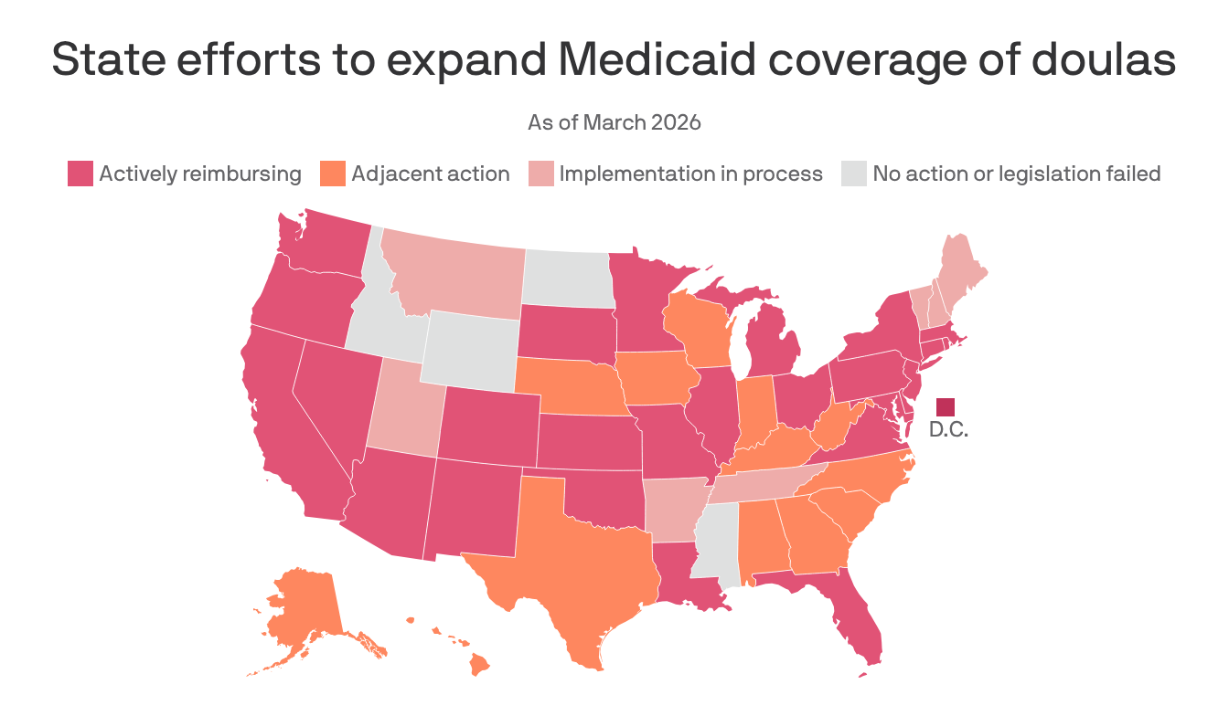 Louisiana expands Medicaid doula care coverage