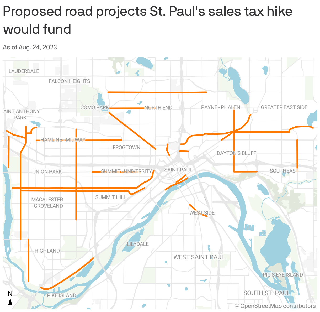 Proposed road projects St. Paul's sales tax hike would fund
