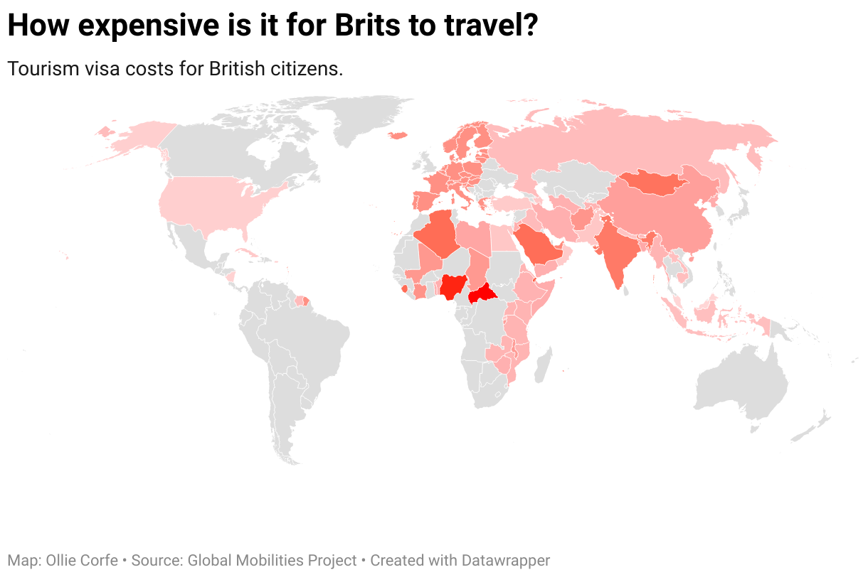 UK tourist visa costs.