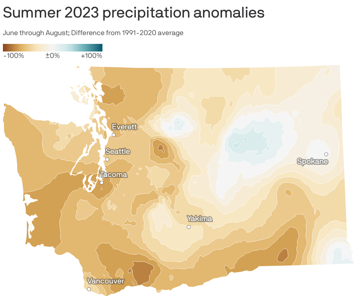 Summer 2023 precipitation anomalies