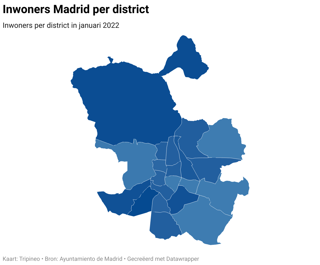 kaart inwoners Madrid