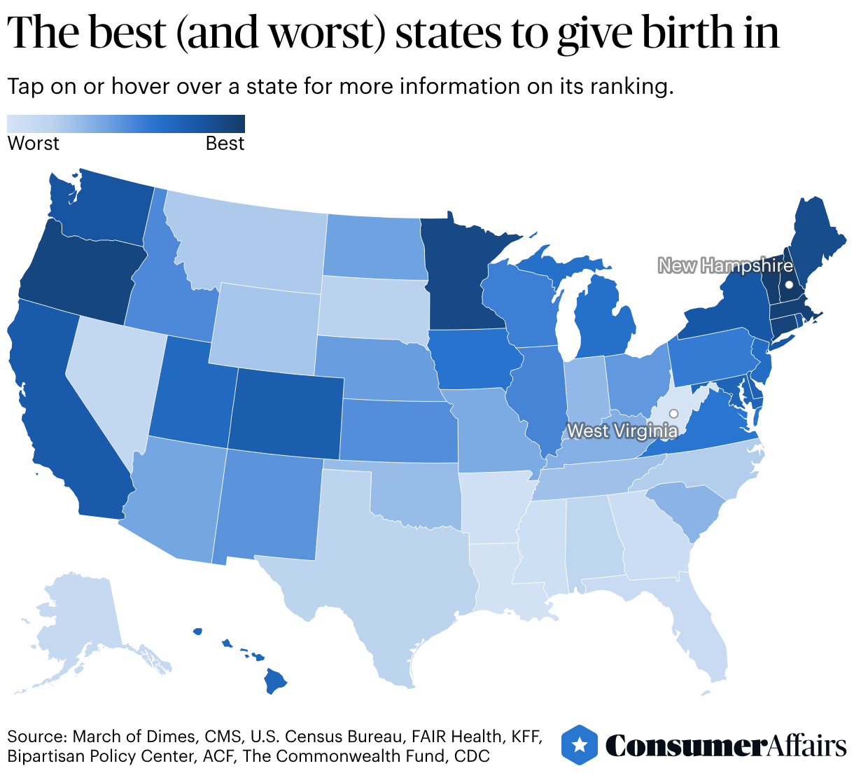 The Best and Worst States to Have a Baby in 2026