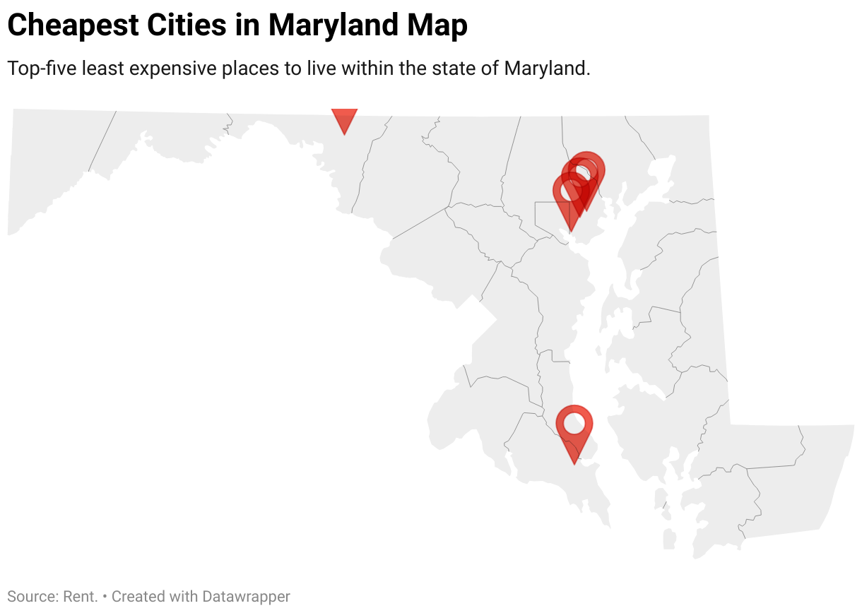 Cheapest Places to Live in Maryland