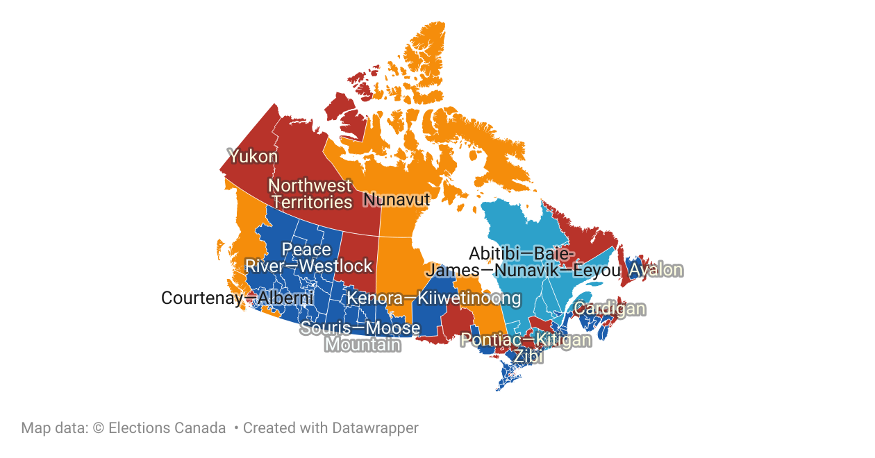 Your Data Shows tools for tonight's vote, riding by riding