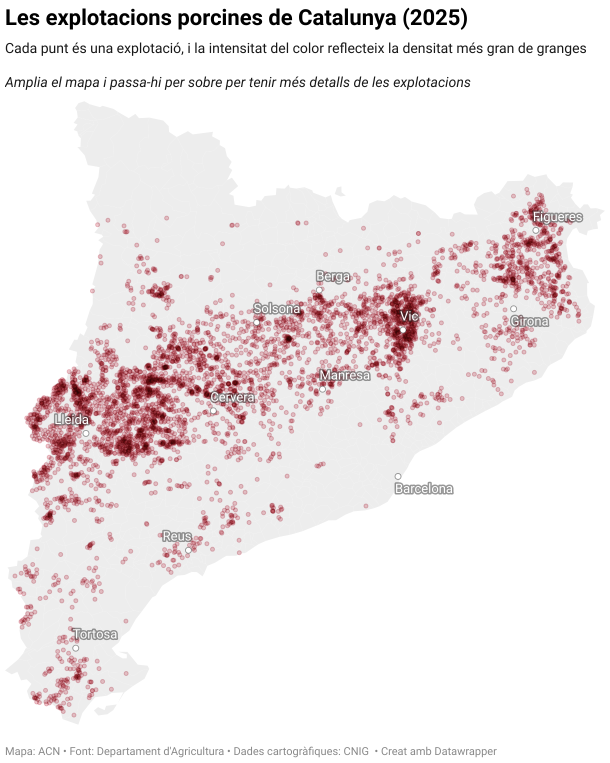 Les explotacions porcines de Catalunya (2025) (Symbol map)