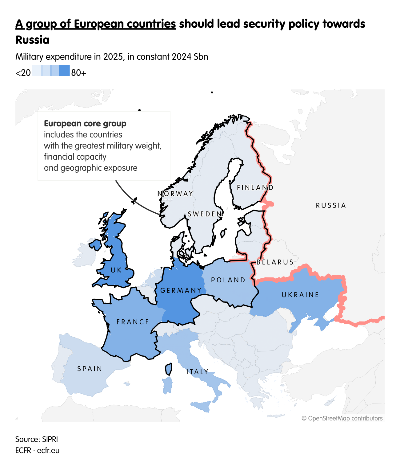 A group of European countries should lead security policy towards Russia