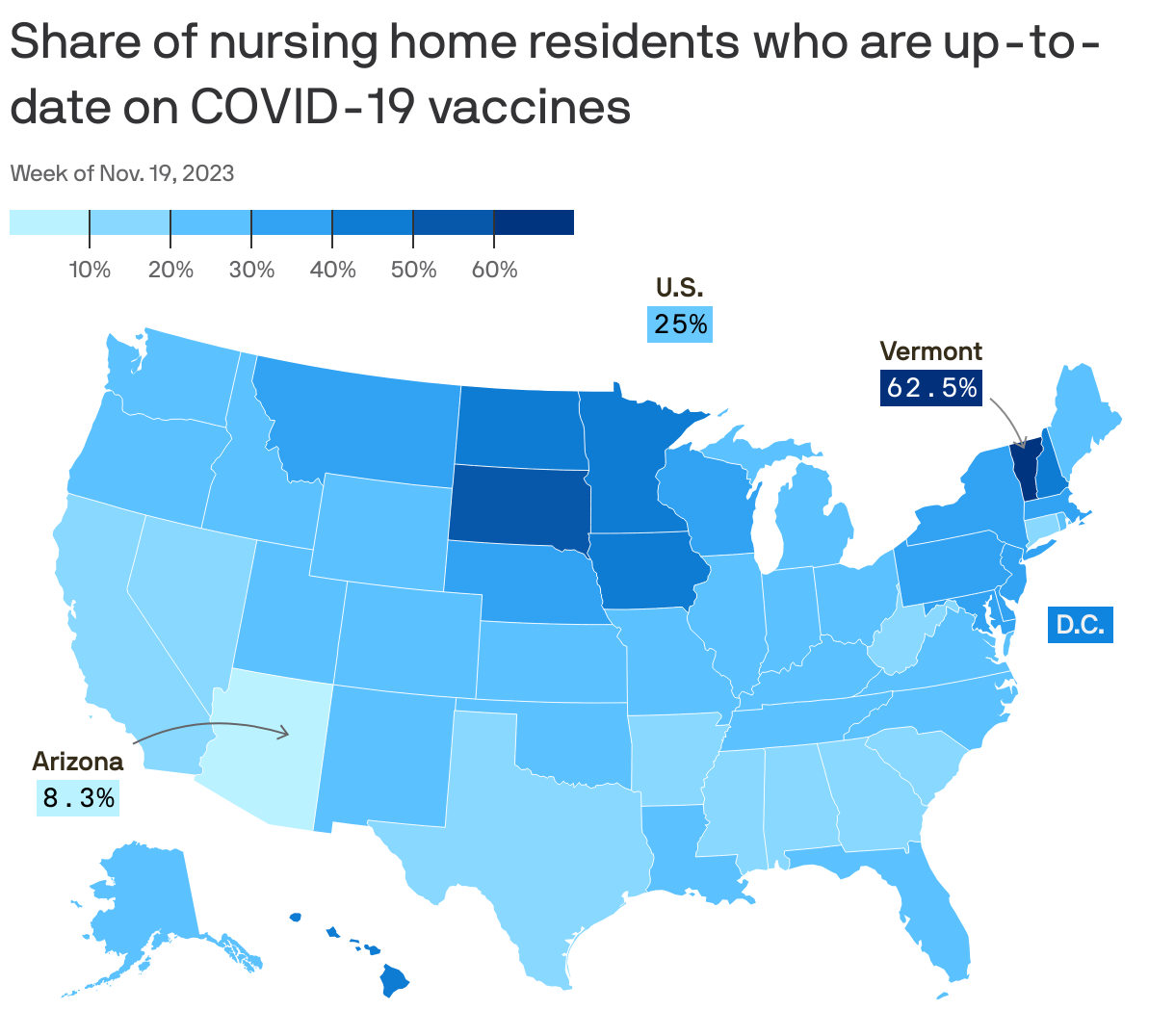 Less than 3 of Iowa nursing home workers are up to date on COVID19