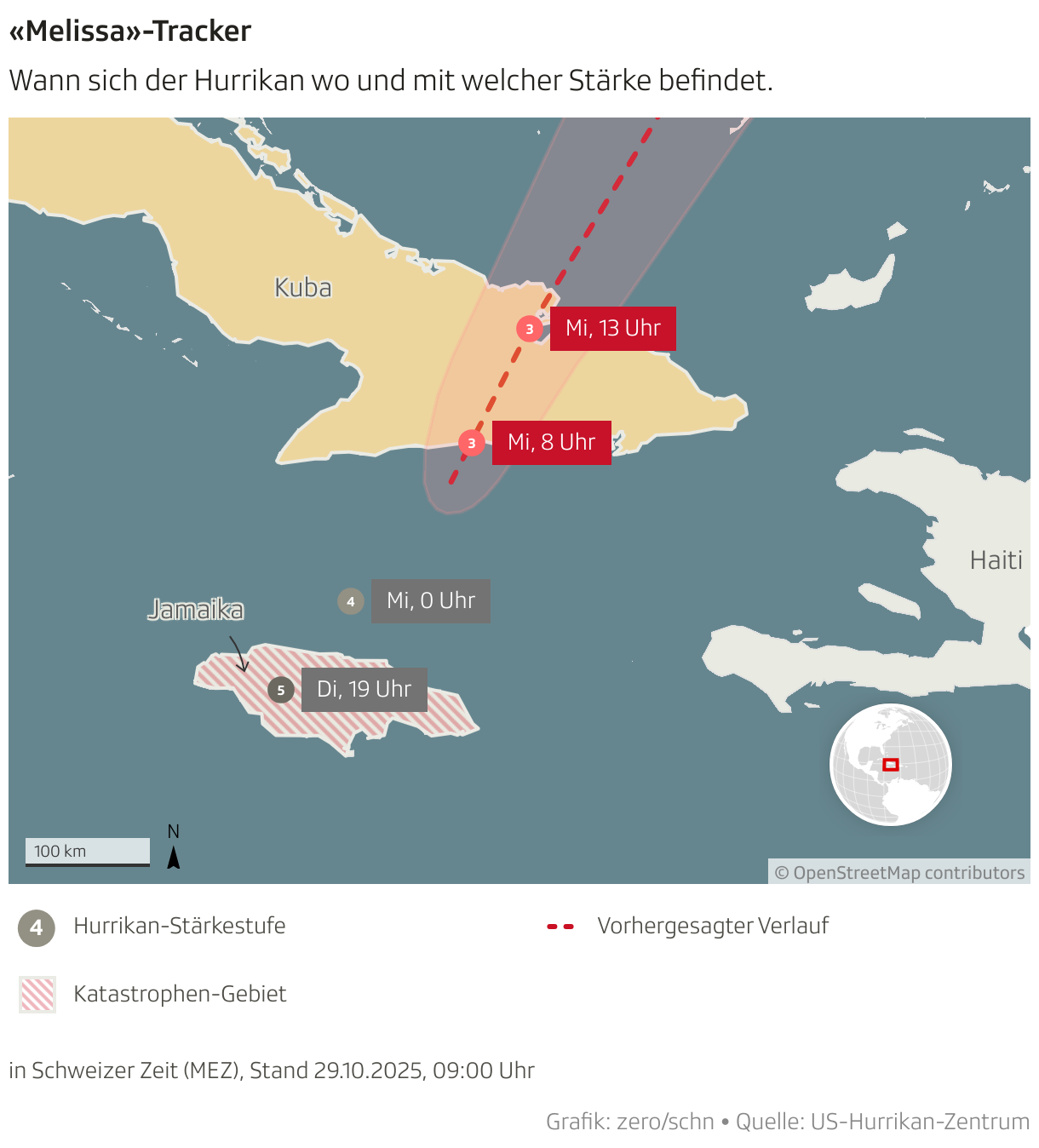 «Melissa»-Tracker (Locator-Karte)