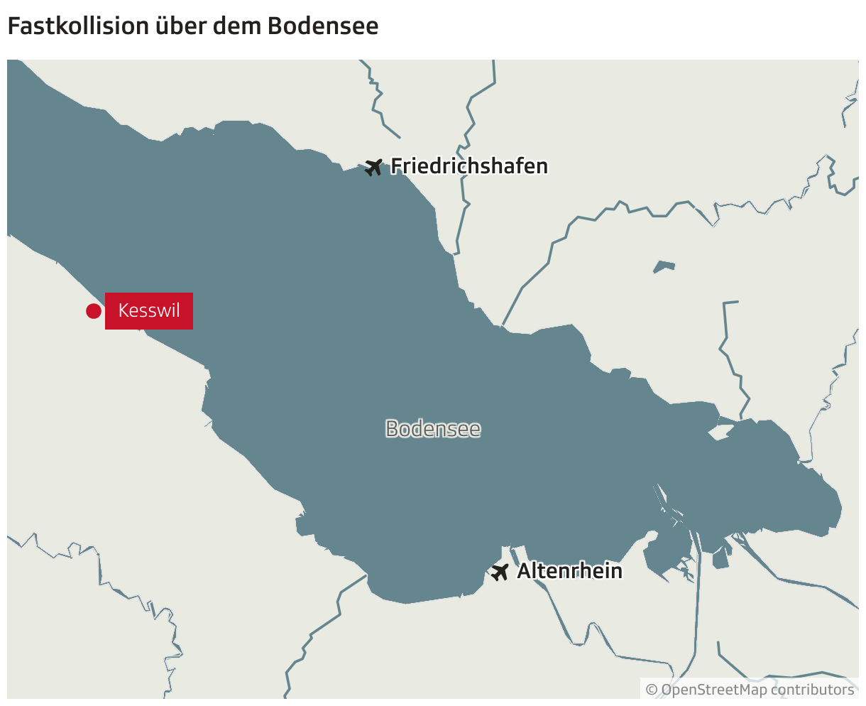 Fastkollision über dem Bodensee (Locator-Karte)