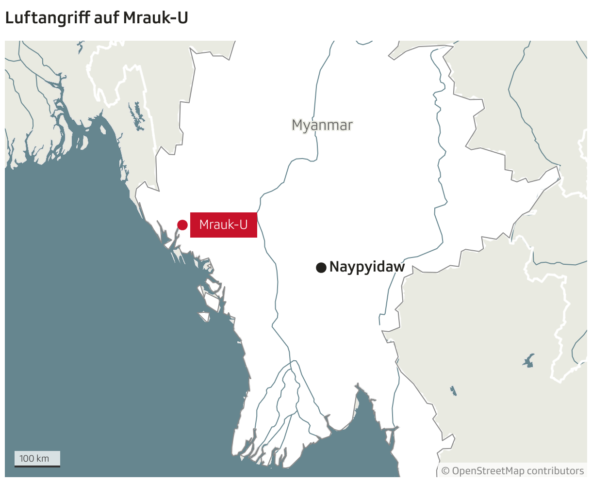 Luftangriff auf Mrauk-U (Locator-Karte)