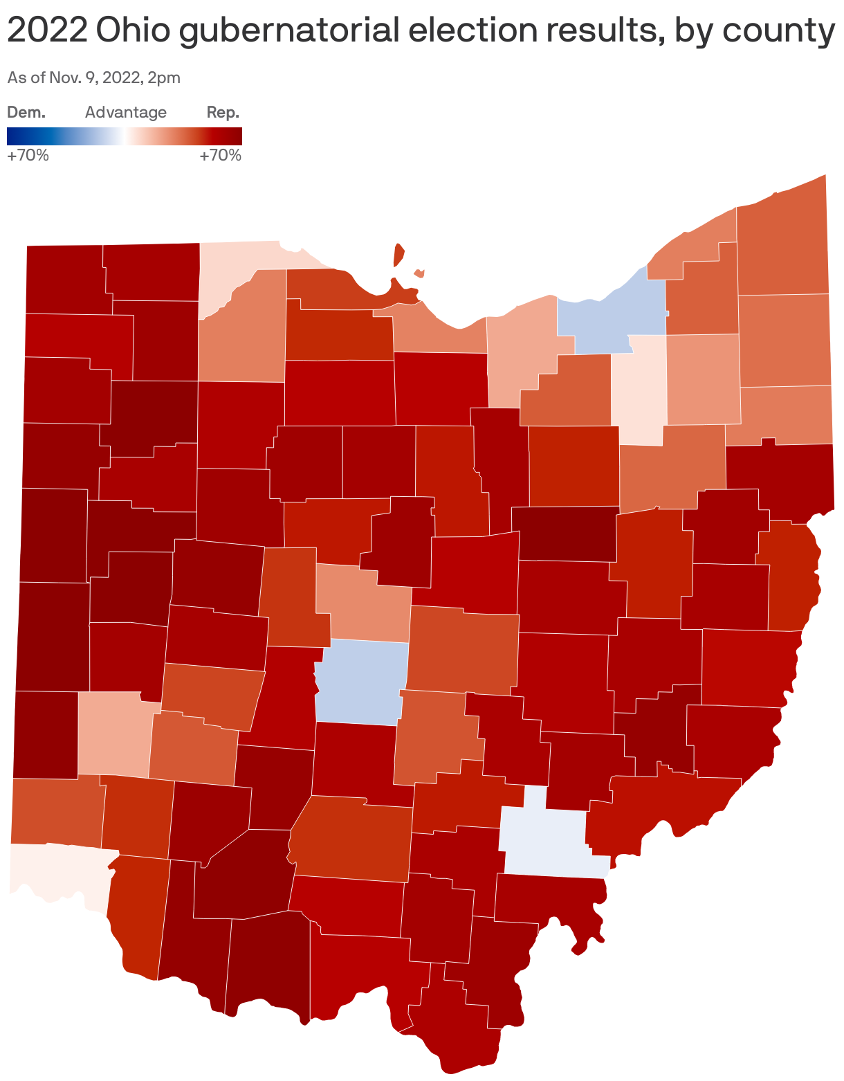 2022 Ohio gubernatorial election results, by county