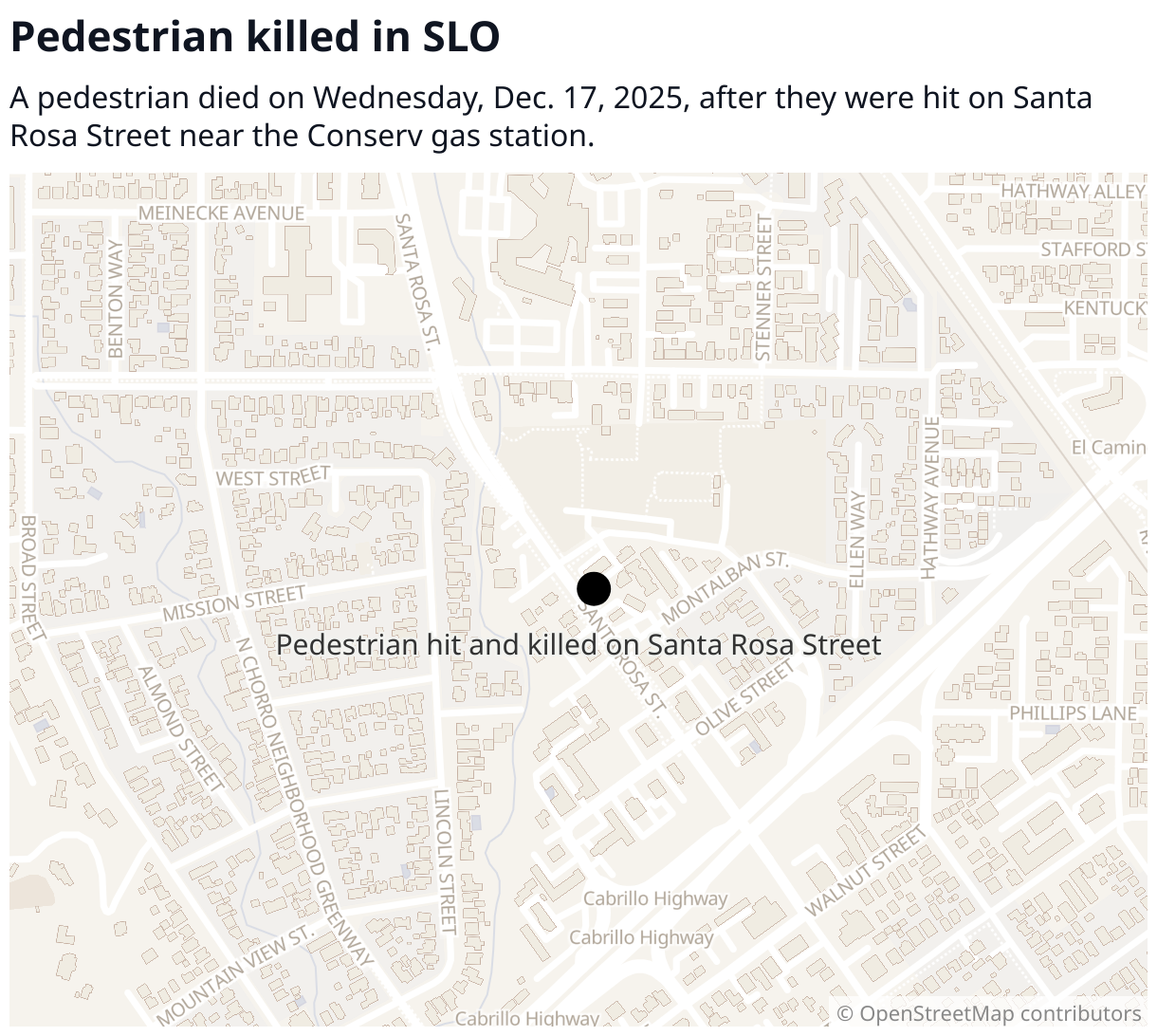 Pedestrian hit and killed by car in SLO CA | San Luis Obispo Tribune
