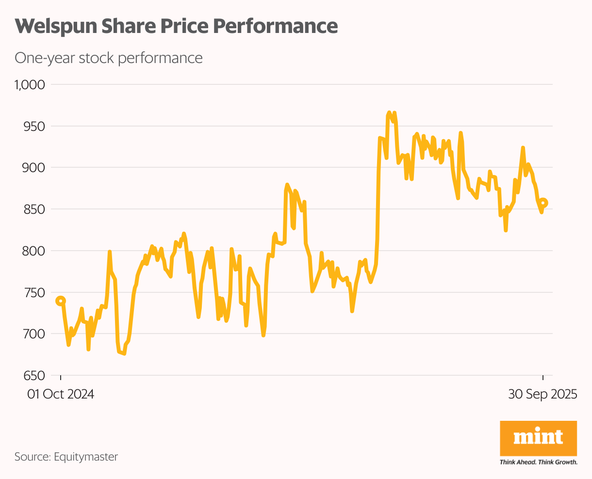 Welspun Share Price Performance (Line chart)