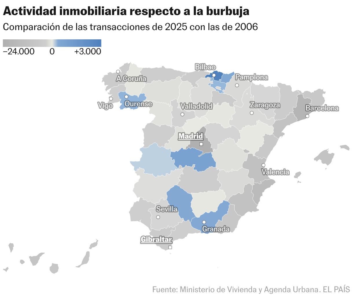Actividad inmobiliaria respecto a la burbuja (Mapa coroplético)