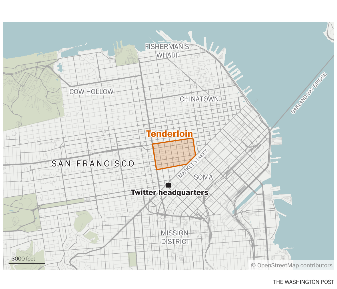 San Francisco Tenderloin Map San Francisco's Tenderloin A Liberal Challenge - The Washington Post