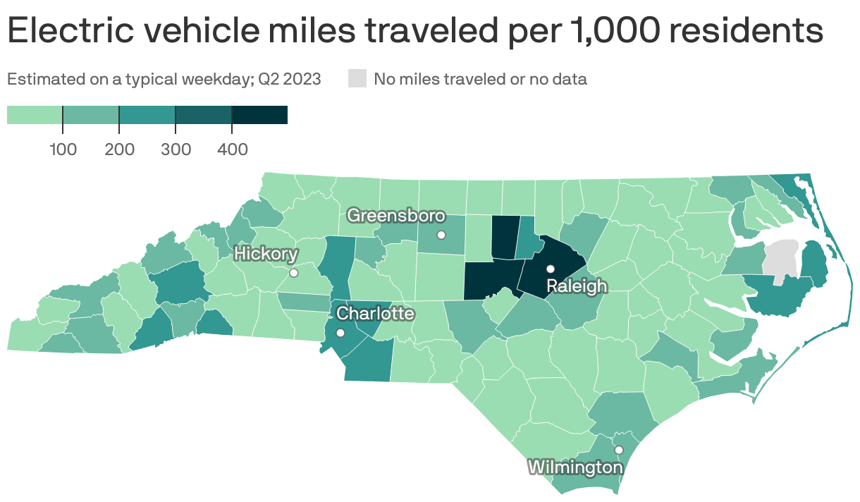 Electric vehicle miles traveled per 1,000 residents