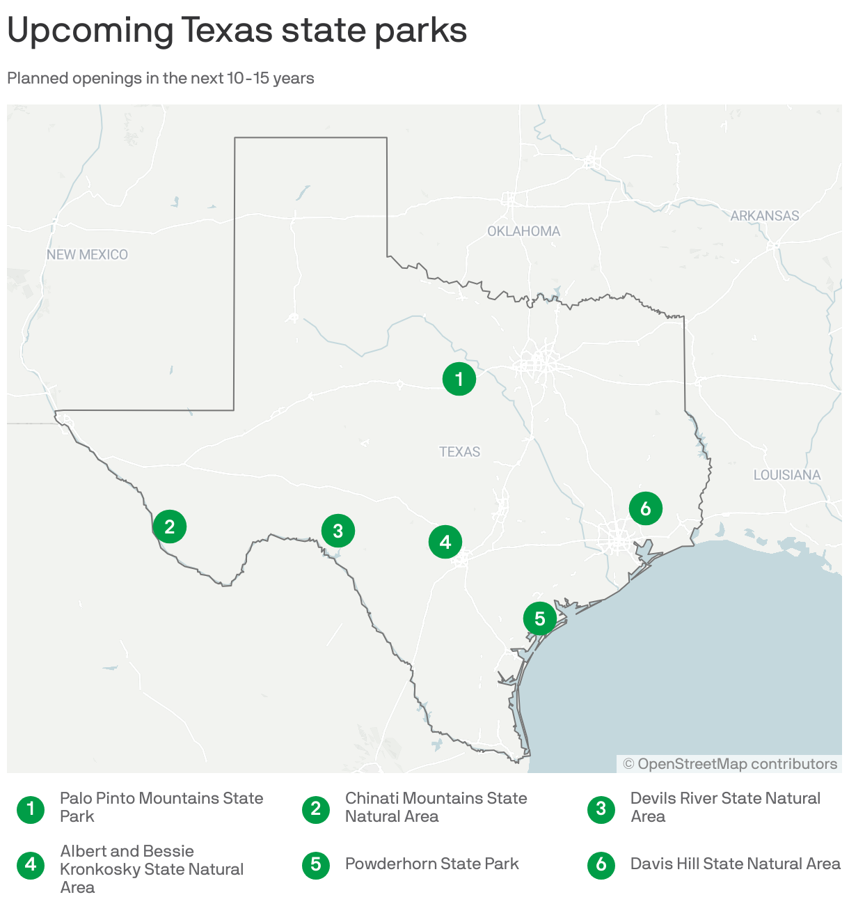 Upcoming Texas state parks