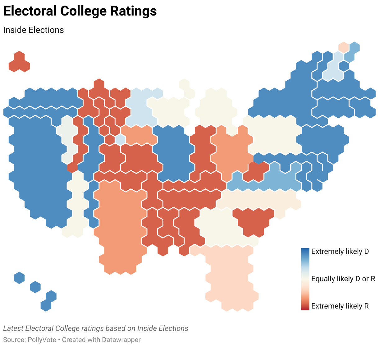 Latest Electoral College ratings based on Inside Elections