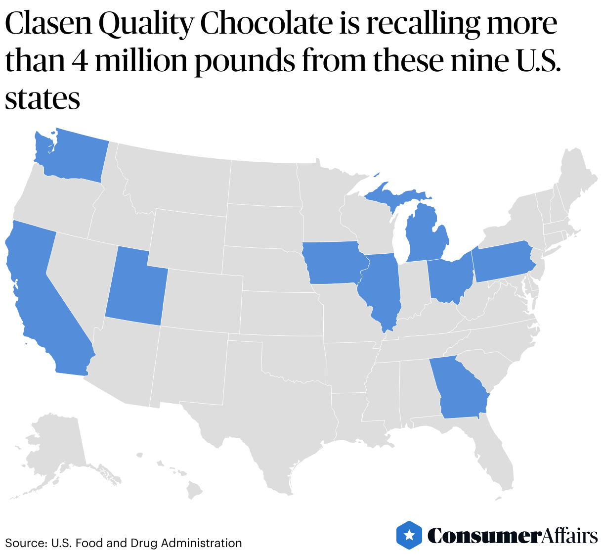 Consumer News: Chocolate supplier recalls over 4 million pounds due to salmonella