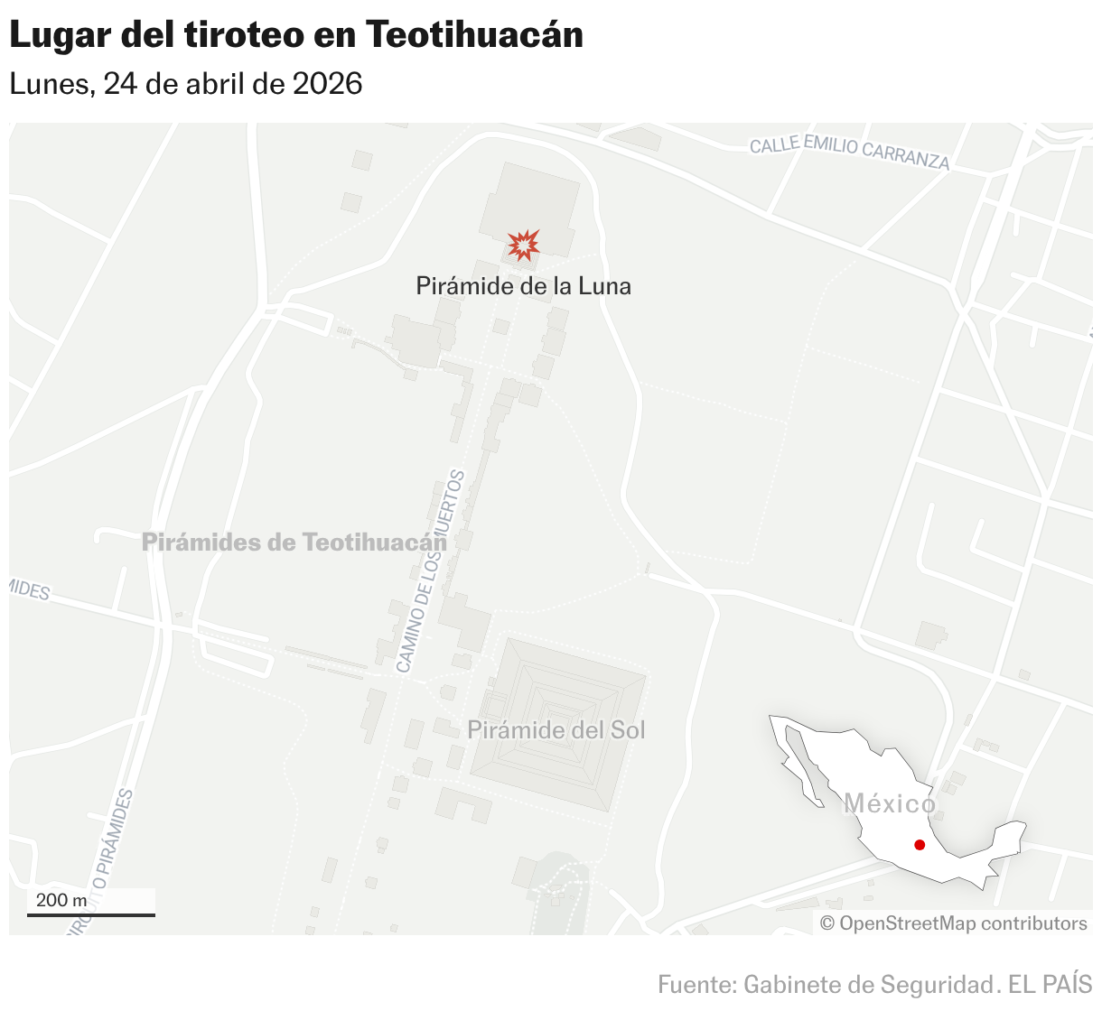 Location of the shooting in Teotihuacán (Location Maps)