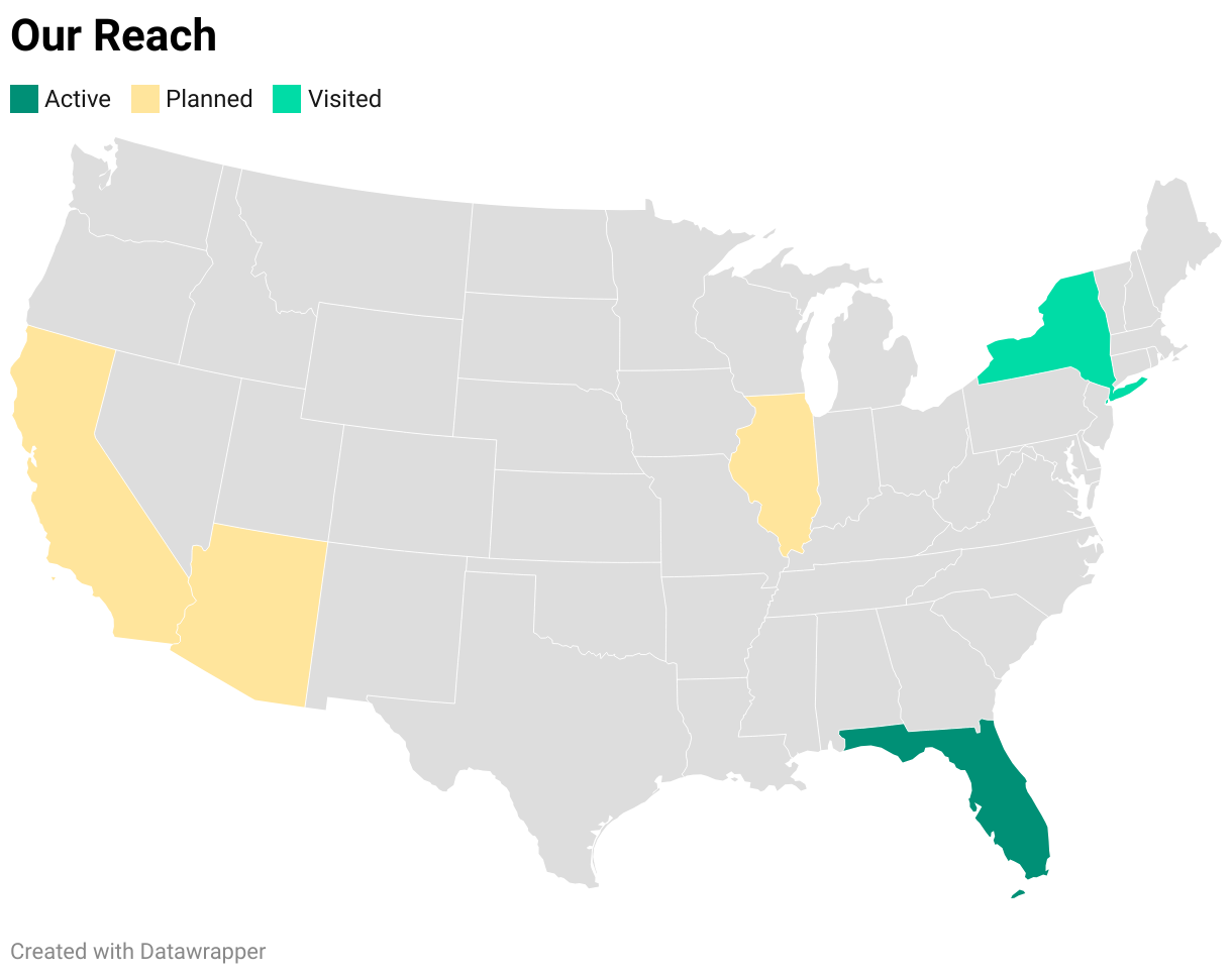 Our Reach (Choropleth map)