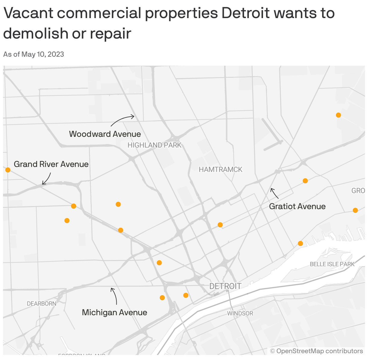 Vacant commercial properties Detroit wants to demolish or repair