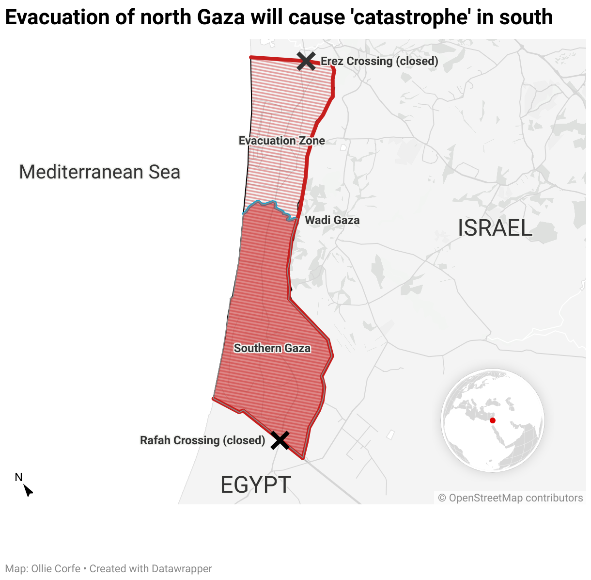 Map of the Gaza Strip.